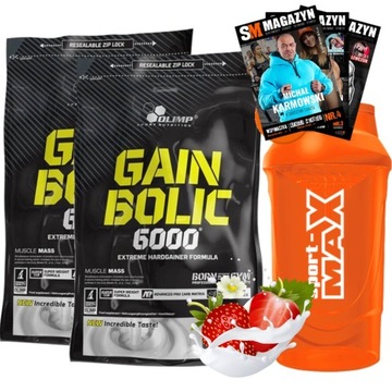 OLIMP GAIN BOLIC 6000 2KG GAINER MASS MASA 2x 1000g + SHAKER 600 ml