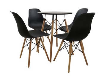 СТОЛ КРУГЛЫЙ СКАНДИНАВСКИЙ СТОЛ ГОСТИНАЯ СТОЛОВАЯ КУХНЯ CARO FI60 ЧЕРНЫЙ