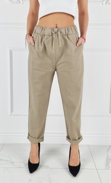 Elastyczne Wygodne Modne Kobiece SPODNIE Na Gumce Duże Rozmiary