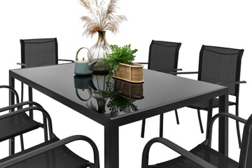 KOMPLET ZESTAW MEBLE OGRODOWE NA ZEWNATRZ 6+1 STÓŁ