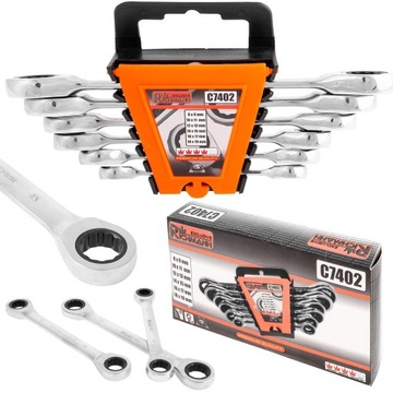KLUCZE DWUSTRONNE OCZKOWE GRZECHOTKA 8-19 MM 6 SZT