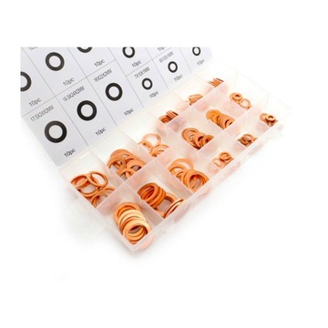 МЕДНЫЕ ШАЙБЫ КОМПЛЕКТ ШАЙБ, ПРОКЛАДОК 150 + СОРТИРОВКА