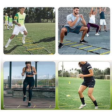 Лестница для координационного тренинга до 6 м + ГРИБНЫЕ КОНУСЫ 12 шт. Футболист