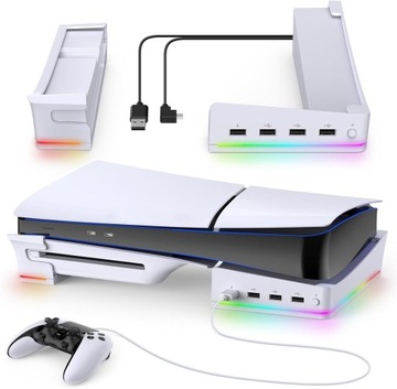 Подставка для зарядки RGB Base 4 USB-порта ПОДСТАВКА ДЛЯ PS5 Slim