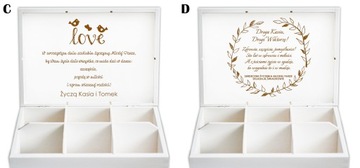 BIAŁE drewniane pudełko grawer ślub wesele prezent