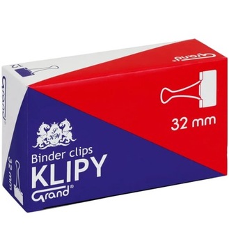 Klipy biurowe czarne Grand 51 mm 12 sztuk