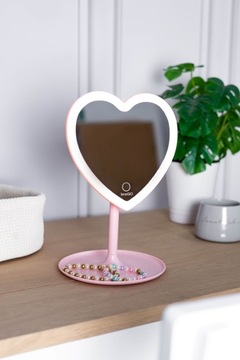 InnoGIO GIOperfect Pink Heart LED косметическое зеркало