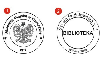 Pieczątka SZKOLNA, BIBLIOTECZNA - Wzory - 20mm
