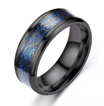 МУЖСКОЕ ОБРУЧАЛЬНОЕ КОЛЬЦО ДРАКОН ДРАКОН СТАЛЬ 316L РАЗМЕР 22