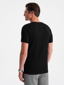 Męski T-shirt V-NECK z elastanem czarny V3 OM-TSCT-0106 XXL