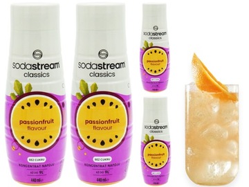 4x SYROP KONCENTRAT SODASTREAM PASSIONFRUIT ZERO MARAKUJA 9L NAPOJU Z 440ML