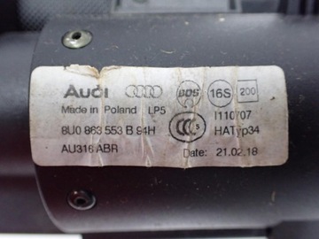 ROLETA ZADNÍ KUFRU 8U0863553B FACELIFT AUDI Q3 I 8U 18R