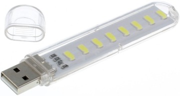 Lampka nocna 8 led usb 9,5cm ciepłe