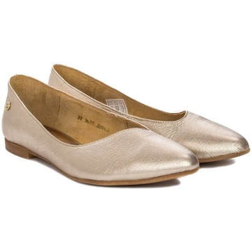 Baleriny Maciejka skóra złote licowe 03477-25 r.39