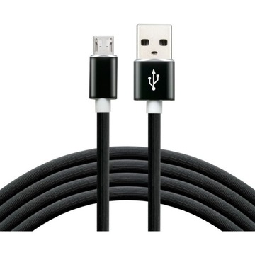 Kabel USB - microUSB EVERACTIVE 1m 2,4A czarny (CB
