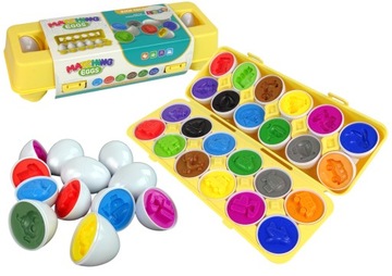 SORTER JAJKA UKŁADANKA ZABAWKA EDUKACYJNA MALUCHA ZESTAW PUZZLE MONTESSORI