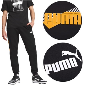 Spodnie Dresowe Męskie Puma Bawełniane Sportowe Czarne M