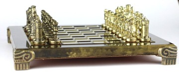 КРАСИВЫЕ ЛАТУННЫЕ МЕТАЛЛИЧЕСКИЕ ШАХМАТЫ В ПОДАРОК