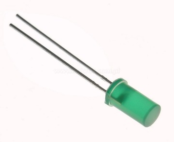 DIODA LED 5mm CYLINDRYCZNA MATOWA ZIELONA 5-SZT