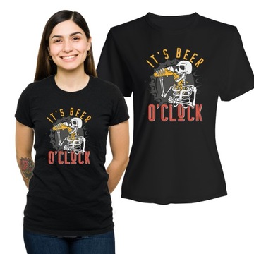 Koszulka Damska z Nadrukiem Bawełniany T-shirt na Prezent Czas Na Piwo S