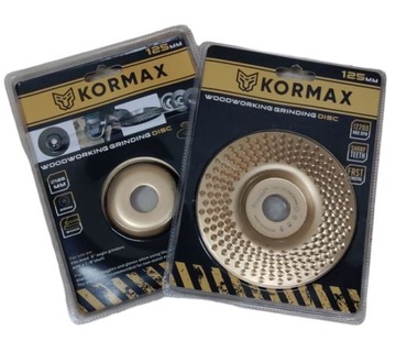Zestaw tarcza tarnik do drewna 3 sztuki 125mm Kormax płaska wypukła skośna