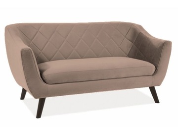 SOFA MOLLY 2 VELVET CIEMNY BEŻ BLUVEL 40 / WENGE