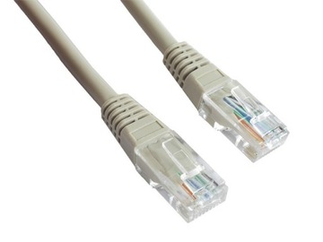 KABEL SIECIOWY DO KOMPUTERÓW DEKODERÓW KAT. 5e UTP - 50 METRÓW RJ45 - SZARY
