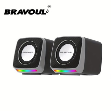 Компьютерный динамик Bravoul с питанием от USB: высокое качество звука, 2.0 канала,