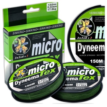 PLECIONKA WĘDKARSKA NIEWIDOCZNA DYNEEMA 0,12mm 8,4kg TONĄCA