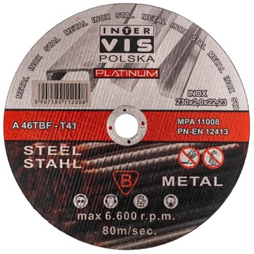 100X TARCZA DO CIĘCIA METALU 230 mm 2,0 mm 22,23mm