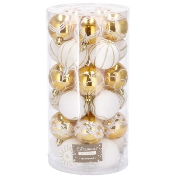 РОЖДЕСТВЕНСКИЕ ШАРЫ 5см ЗОЛОТО ДЛЯ РОЖДЕСТВЕНСКОЙ ЕЛКИ НАБОР 30 ШТ.