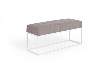 Ławka pufa tapicerowana 2 loft metalowy BIAŁY stelaż. Tkanina POSO 100cm