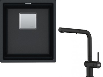 Zlew Franke KNG 110-37 Onyx + bateria Active L Wyciągana wylewka