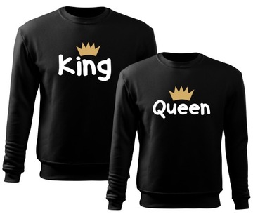BLUZY dla par zakochanych KING QUEEN M na prezent