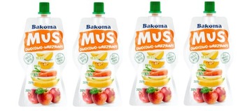 Mus owocowo warzywny Bakoma 400g jabłko banan marchew dynia mango