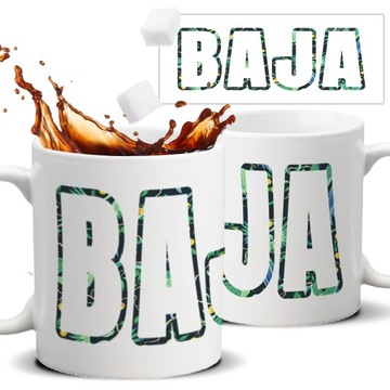 Kubek Biały Na Prezent Motywacyjny BAJA Top Wzory