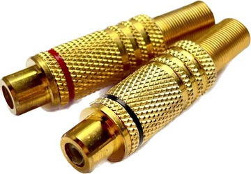 GNIAZDO RCA CHINCH METALOWE CZARNE + CZERWONE