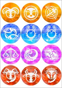 Tatuaże tymczasowe ZNAKI ZODIAKU zmywalne wodne jednorazowe na wodę duże