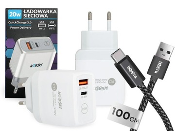 WTYCZKA DO SZYBKIEGO ŁADOWANIA 20W KABEL 1m TYP-C