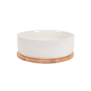 SAŁATERKA MISKA MISA PORCELANOWA BIAŁA Z PRZYSTAWKA DO SAŁATEK 24CM