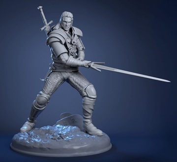 Figurka Wiedźmin Geralt Witcher druk 3D 54 mm