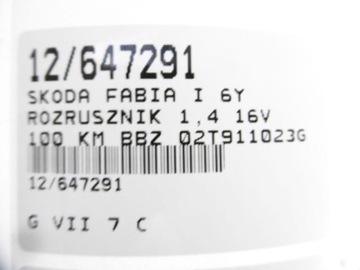 FABIA I STARTÉR 02T911023G 1,4 16V 0001120400