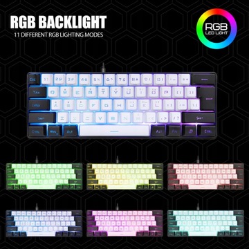 МАЛЕНЬКАЯ ИГРОВАЯ КЛАВИАТУРА С RGB-СВЕТОДИОДНОЙ ПОДСВЕТКОЙ ДЛЯ ГЕЙМЕРОВ