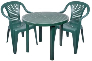ZESTAW MEBLI OGRODOWYCH 2+1 KRZESŁA STÓŁ ZIELONY