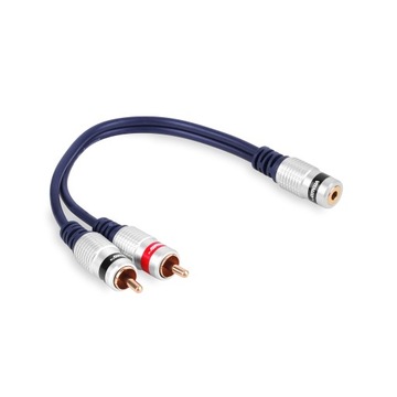 Adapter Jack 3,5mm Gniazdo - 2x RCA Wtyk VITALCO