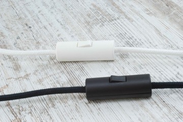 stylowy przełącznik przelotowy wyłącznik na kabel w oplocie do lampki loft