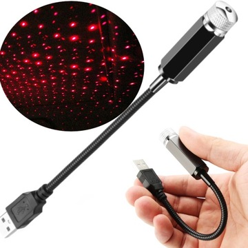 PROJEKTOR DO AUTA SAMOCHODU WNĘTRZA LASER USB PREZENT DLA KIEROWCY LEDY LED