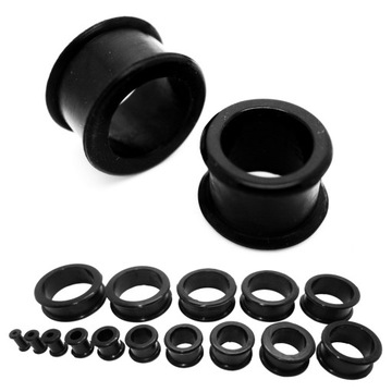 Tunel Plug Do Uszu Silikonowy Czarny 10mm