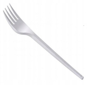 Widelec jednorazowy biały 16,5 cm - 100 szt.
