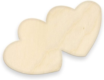 Serce drewniane ze sklejki Walentynki 30cm PODWÓJNE SERDUSZKO LOVE MIŁOŚĆ